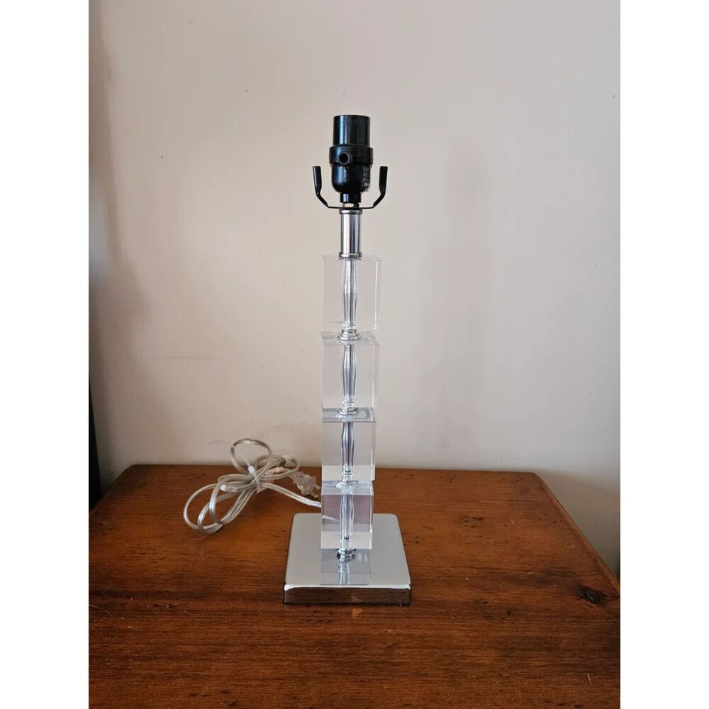 Vintage Retro Acrylic Lamp Mid Century Modern Desk Table Lamp 3-Way 17.5"